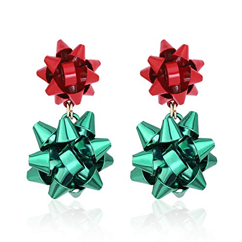 CEALXHENY Christmas Earrings Holiday Xmas Bow Earring for Women Red Green Festive Bow Drop Dangle Earring Studs Christmas Jewelry Gifts CEALXHENY Christmas Earrings Holiday Xmas Bow Earring for Women Red Green Festive Bow Drop Dangle Earring Studs Christmas Jewelry Gifts