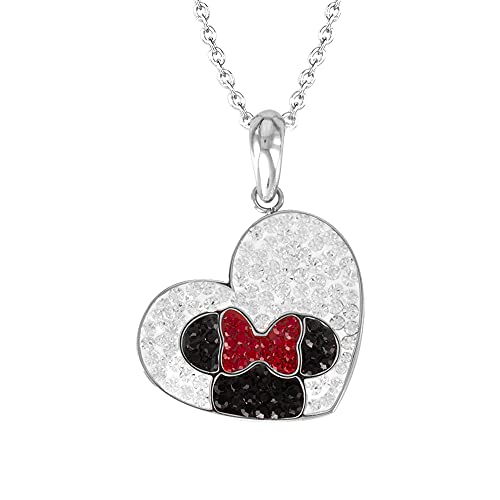 Disney Minnie Mouse Stainless Steel Crystal Heart Necklace Disney Minnie Mouse Stainless Steel Crystal Heart Necklace