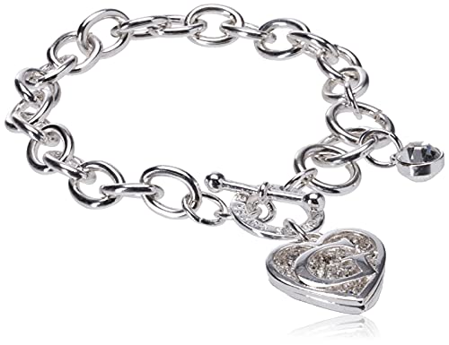GUESS Toggle Chain Bracelet with Logo Heart Link Charm Bracelet GUESS Toggle Chain Bracelet with Logo Heart Link Charm Bracelet