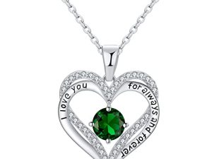 DFUNH Heart Birthstone Necklaces for Women