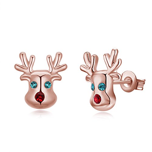 Hypoallergenic Stud Earrings 14K Cute Small Animal CZ Reindeer Studs Earrings Gifts for Girl Women Hypoallergenic Stud Earrings 14K Cute Small Animal CZ Reindeer Studs Earrings Gifts for Girl Women