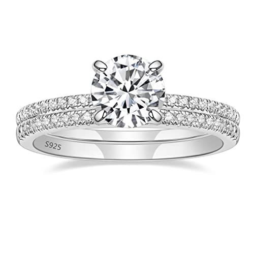 EAMTI 1.25CT 925 Sterling Silver Bridal Ring Sets Round CZ Engagement Rings promise rings for her wedding bands for Women Size 3-13 EAMTI 1.25CT 925 Sterling Silver Bridal Ring Sets Round CZ Engagement Rings promise rings for her wedding bands for Women Size 3-13