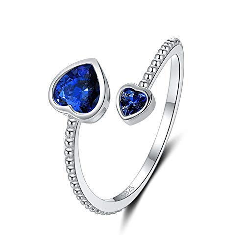 Step Forward Girls Ring 925 Sterling Silver Birthstone Rings for Women - Adjustable Open Heart Ring Constellation Month Band for Teen Girls Daughter Birthday Gifts Jewelry Step Forward Girls Ring 925 Sterling Silver Birthstone Rings for Women - Adjustable Open Heart Ring Constellation Month Band for Teen Girls Daughter Birthday Gifts Jewelry