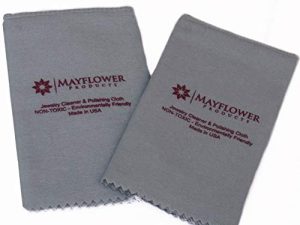Pro Size Polishing Cloth Set of 2 Large Cleaning Cloths Pure Cotton Made in USA for Gold Silver and Platinum Jewelry Coins Watch