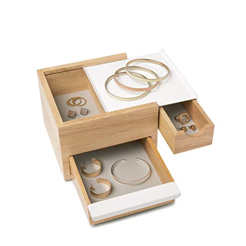 Umbra Mini Stowit Jewelry Box - Modern Keepsake Storage Organizer with Hidden Compartment Drawers Umbra Mini Stowit Jewelry Box - Modern Keepsake Storage Organizer with Hidden Compartment Drawers