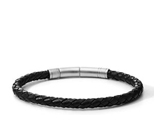 Fossil Men's Casual Stainless Steel and Genuine Leather Bracelet