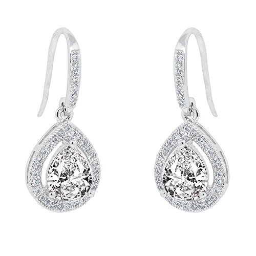 Cate & Chloe Isabel 18k White Gold Teardrop CZ Earrings Cate & Chloe Isabel 18k White Gold Teardrop CZ Earrings