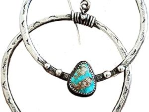 Western National Style Vintage Turquoise Circle Earrings