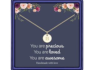 Disc Initial Necklaces for Women Girls
