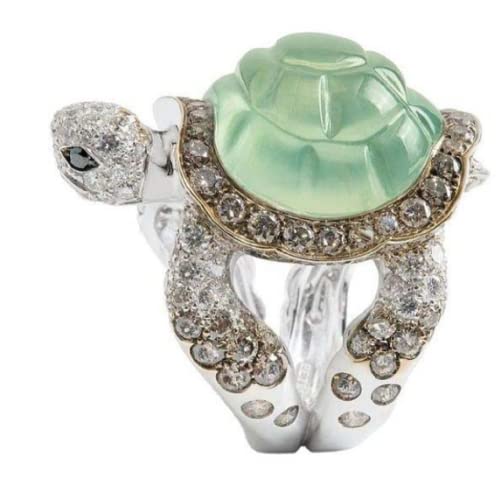 Awmnjtmgpw 925 Sterling Silver Ice Emerald Lovely Little Turtle Innovative Design Beach Wave Vacation Wave Ring Women's Precious Jewelry Size 5-11 (Size 6) Awmnjtmgpw 925 Sterling Silver Ice Emerald Lovely Little Turtle Innovative Design Beach Wave Vacation Wave Ring Women's Precious Jewelry Size 5-11 (Size 6)