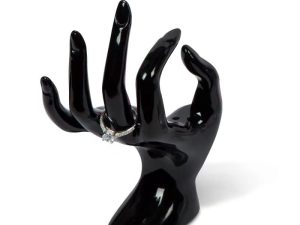 Hand OK Shape Jewelry Display Holder Bracelet Ring Stand Support Holder Stand (Black)
