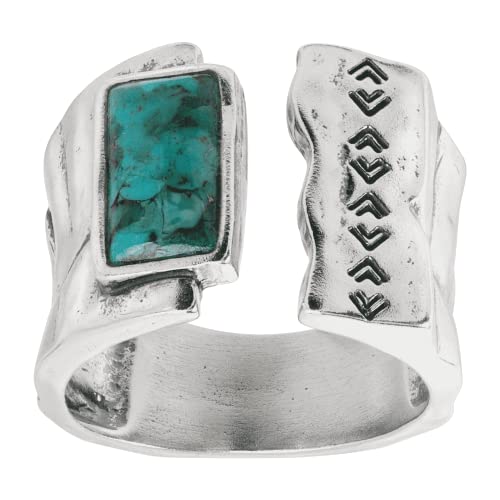 Silpada 'Split Mountain' Compressed Turquoise Cuff Ring in Sterling Siler Silpada 'Split Mountain' Compressed Turquoise Cuff Ring in Sterling Siler