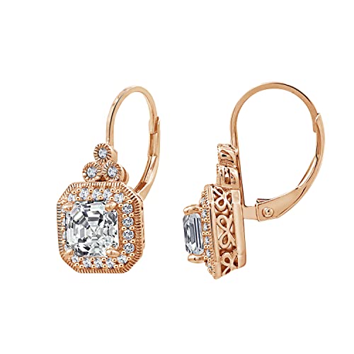 Amazon Collection Platinum or Gold-Plated Sterling Silver Infinite Elements Zirconia Asscher-Cut Antique Drop Earrings Amazon Collection Platinum or Gold-Plated Sterling Silver Infinite Elements Zirconia Asscher-Cut Antique Drop Earrings