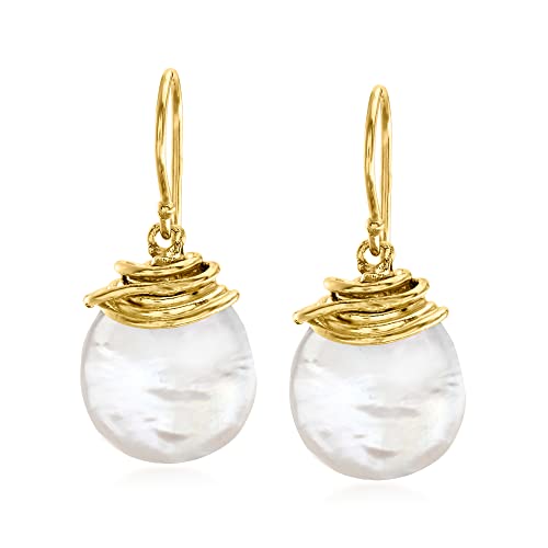 Ross-Simons 12-13mm Cultured Coin Pearl Drop Earrings Ross-Simons 12-13mm Cultured Coin Pearl Drop Earrings
