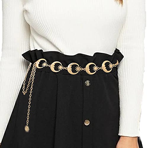 Navoky Moon Star Metal Waist Chain Sun Pendant Belly Belt Body Chains Jewelry Accessories for Women and Girls Navoky Moon Star Metal Waist Chain Sun Pendant Belly Belt Body Chains Jewelry Accessories for Women and Girls