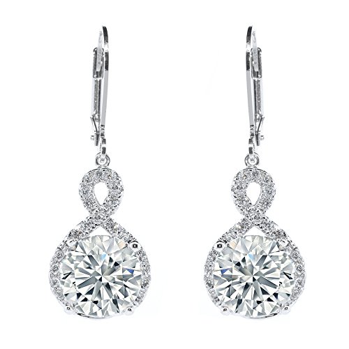 Cate & Chloe Alessandra 18k White Gold Plated Infinity Halo Drop Earrings Cate & Chloe Alessandra 18k White Gold Plated Infinity Halo Drop Earrings