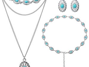 4 Pcs Bohemian Turquoise Jewelry Set