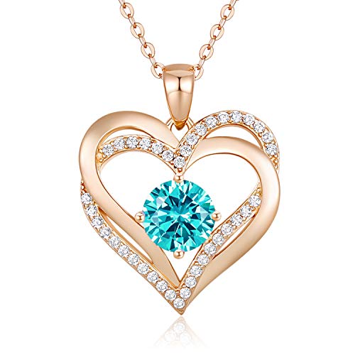 LOUISA SECRET Love Heart Birthstone Necklaces for Women 925 Sterling Silver Rose Gold Pendant Forever Diamond Jewelry Valentine's Day Christmas Anniversary Birthday Gifts for Wife Girlfriend Mother LOUISA SECRET Love Heart Birthstone Necklaces for Women 925 Sterling Silver Rose Gold Pendant Forever Diamond Jewelry Valentine's Day Christmas Anniversary Birthday Gifts for Wife Girlfriend Mother