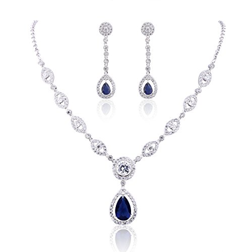 GULICX AAA Cubic Zirconia CZ Silver Plated Base Women's Party Jewelry Set Earrings Pendant Necklace GULICX AAA Cubic Zirconia CZ Silver Plated Base Women's Party Jewelry Set Earrings Pendant Necklace