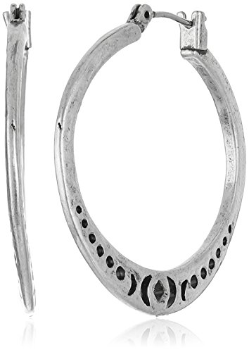 Lucky Brand Silver Floral Open Work Hoop Earrings Lucky Brand Silver Floral Open Work Hoop Earrings