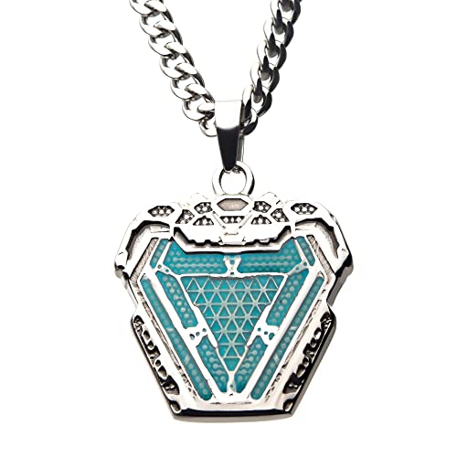 Marvel Iron Man Arc Reactor Glow-in-The-Dark Stainless Steel Pendant Necklace with 60cm Chain. Official Licensed Jewelry Marvel Iron Man Arc Reactor Glow-in-The-Dark Stainless Steel Pendant Necklace with 60cm Chain. Official Licensed Jewelry