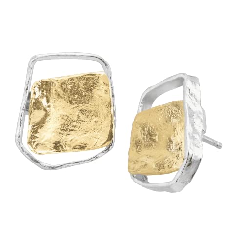 Silpada 'Golden Sands' Stud Earrings in Sterling Silver with 14K Gold-Plating Silpada 'Golden Sands' Stud Earrings in Sterling Silver with 14K Gold-Plating