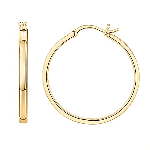 PAVOI 14K Gold Plated 925 Sterling Silver Post Lightweight Hoops | 20mm - 30mm | Gold Hoop Earrings for Women PAVOI 14K Gold Plated 925 Sterling Silver Post Lightweight Hoops | 20mm - 30mm | Gold Hoop Earrings for Women