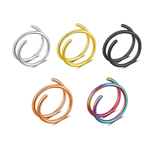 Double Nose Hoop Ring for Single Piercing Nose Hoop Double Nose Hoop Ring for Single Piercing Nose Hoop