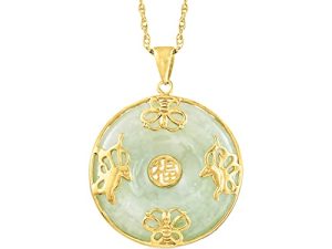Ross-Simons Good Fortune Butterfly Pendant Necklace in 18kt Gold Over Sterling