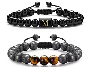 Initial Beaded Bracelets for Men