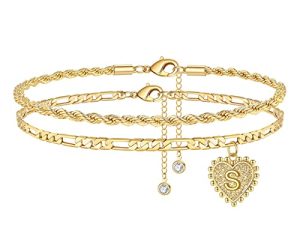 Yooblue Initial Ankle Bracelets for Women