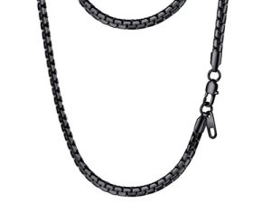 PROSTEEL Stylish Stainless Steel Flat Box Chain Necklace