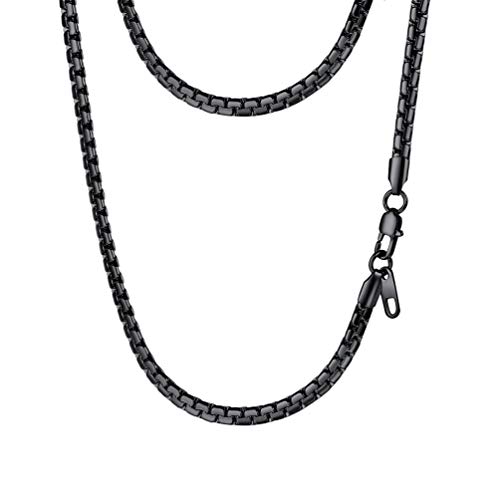 PROSTEEL Stylish Stainless Steel Flat Box Chain Necklace PROSTEEL Stylish Stainless Steel Flat Box Chain Necklace