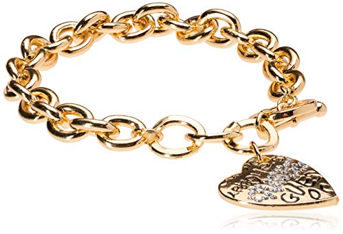 GUESS "Basic" Graffiti Logo Heart Toggle Charm Bracelet GUESS "Basic" Graffiti Logo Heart Toggle Charm Bracelet