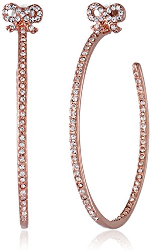 Betsey Johnson Medium Crystal Bow Hoop Earrings Betsey Johnson Medium Crystal Bow Hoop Earrings