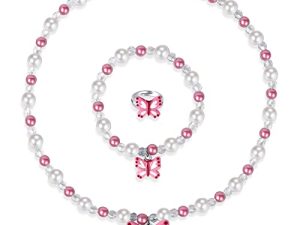 Butterfly Stretch Necklace Little Girl Toddler Necklace Bracelet Set