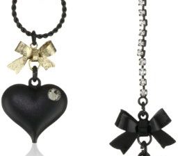 Betsey Johnson Heart/Bow Drop Earrings