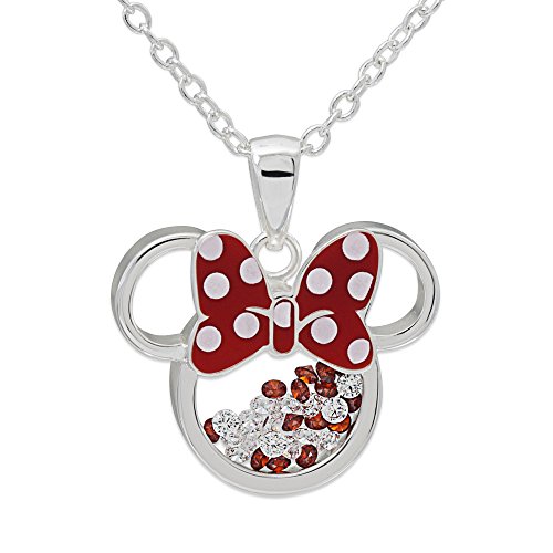 Disney Minnie Mouse Silver Plated Floating Crystals Pendant w/Chain Jewelry Disney Minnie Mouse Silver Plated Floating Crystals Pendant w/Chain Jewelry