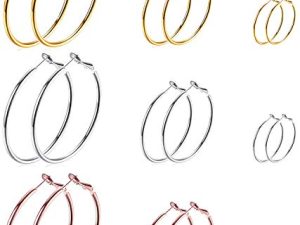Cocamiky 9 Pairs Big Hoop Earrings