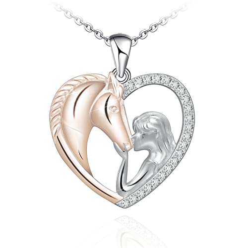 Distance Horse Pendant Necklace for Women 925 Sterling Silver Lucky Girls with Horse Birthday Christmas Jewelry Gifts for Girls Teenager Girlfriend Horse Lover Distance Horse Pendant Necklace for Women 925 Sterling Silver Lucky Girls with Horse Birthday Christmas Jewelry Gifts for Girls Teenager Girlfriend Horse Lover