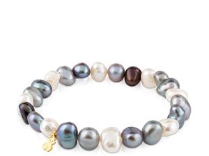 TOUS 18kt Yellow Gold Bracelet for Women With White