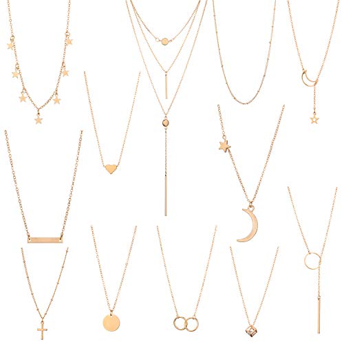 Starain 12Pcs Layered Choker Necklace Fashion Multilayer Chain Necklace Simple Gold Necklace Set for Women Teen Girls Starain 12Pcs Layered Choker Necklace Fashion Multilayer Chain Necklace Simple Gold Necklace Set for Women Teen Girls
