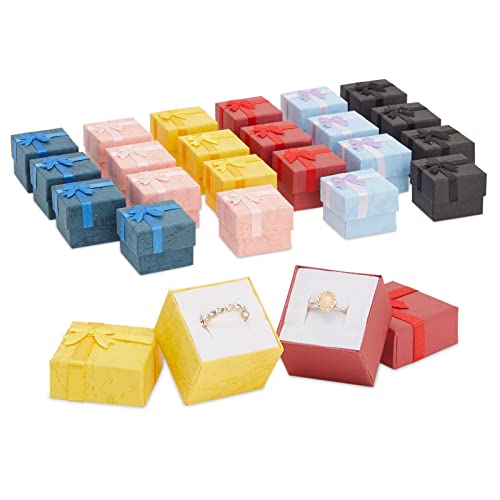Juvale 24 Count Ring Gift Box Set with Bow for Anniversaries Juvale 24 Count Ring Gift Box Set with Bow for Anniversaries