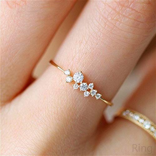 Simple 18k Gold plated Rings for Teen Girls White Studded Eternity Wedding Ring 925 Sterling Silver Plated Engagement Stackable Rings Women Fashion Jewelry Gift for her Simple 18k Gold plated Rings for Teen Girls White Studded Eternity Wedding Ring 925 Sterling Silver Plated Engagement Stackable Rings Women Fashion Jewelry Gift for her