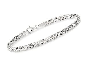 Ross-Simons Sterling Silver Flat Byzantine Bracelet