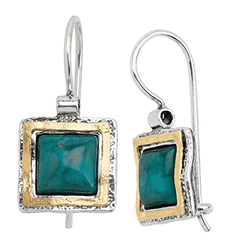 Silpada 'Emerald Lake' Compressed Turquoise Drop Earrings in Sterling Silver & 14K Gold Plate Silpada 'Emerald Lake' Compressed Turquoise Drop Earrings in Sterling Silver & 14K Gold Plate