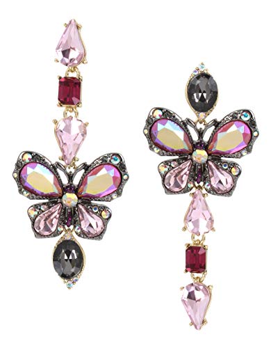 Betsey Johnson Butterfly Mismatch Linear Earrings Betsey Johnson Butterfly Mismatch Linear Earrings