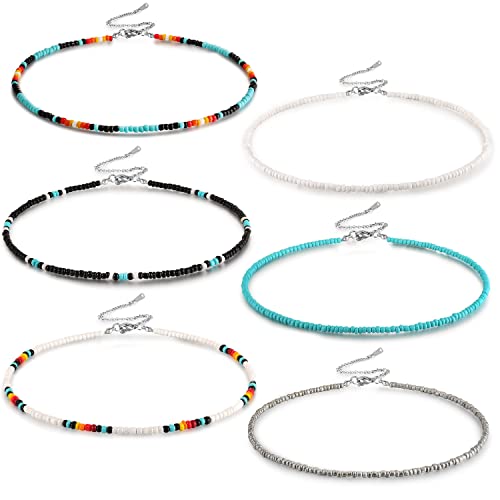 Western Bead Choker Necklace Set Handmade Glass Seed Bead Boho Bohemian Hippie Necklaces Jewelry for Women Girls Western Bead Choker Necklace Set Handmade Glass Seed Bead Boho Bohemian Hippie Necklaces Jewelry for Women Girls