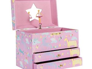 lekymo Jewelry Box for Girls Kids Jewelry Box Musical Ballerina Box for Girls