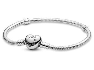 Pandora Jewelry Moments Heart Clasp Snake Chain Charm Bracelet